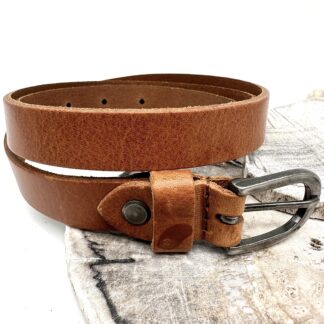 Bälte - läder 1,8 cm cognac