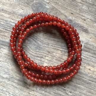 Armband - karneol röd 4 mm