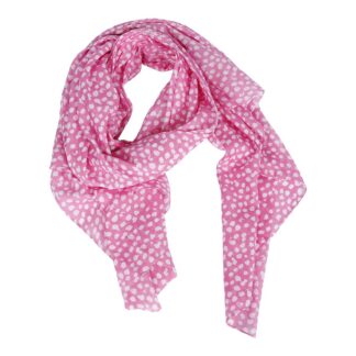Sjal - dots strong pink