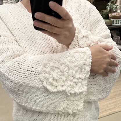 Flower sleeve knit - offwhite - Bild 2