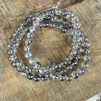 Armband - turmalinkvarts treradigt 7 mm