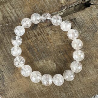 Armband - bergkristall/rosa hematoid 11 mm