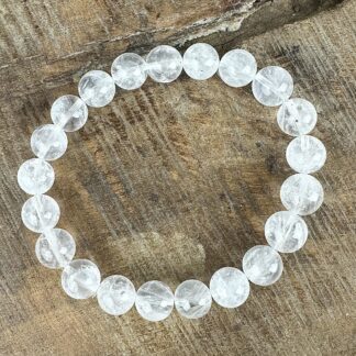 Armband - bergkristall med pyrit 9 mm