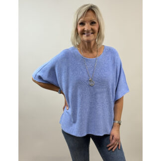Nessa poncho knit - light blue
