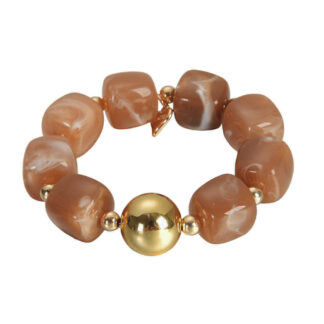 Square acrylic bracelet - chocolate swirl