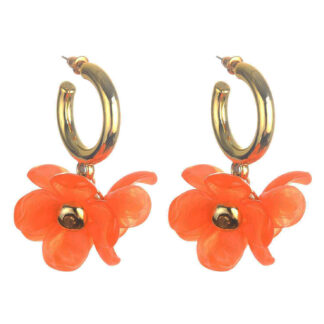 Chunky flower ear - orange
