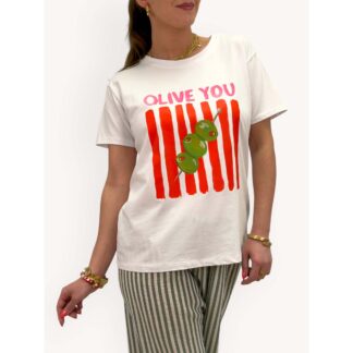 Olive t-shirt - red