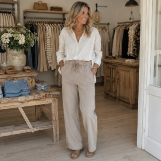 Straight jogger - taupe