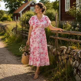 Lizette dress - pink flower