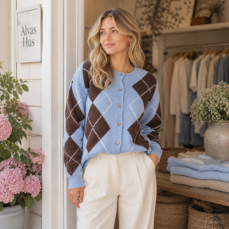 Argyle cardigan - blue