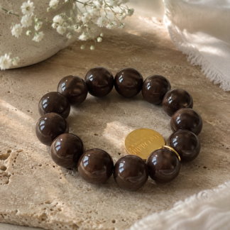 Armband - big pearl chocolate