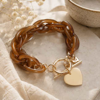 Armband - acrylic chain taupe