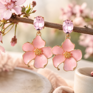 Flower bling ear - pink