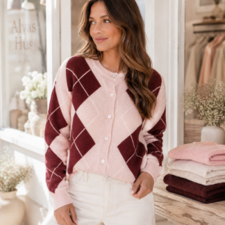Argyle cardigan - pink