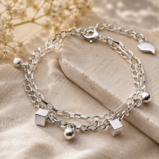 Armband - cube silver