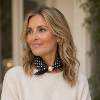 Pearl scarf - small dot black