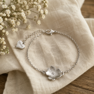 Small flower brace - silver