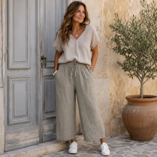 Vivi linen pant - taupe