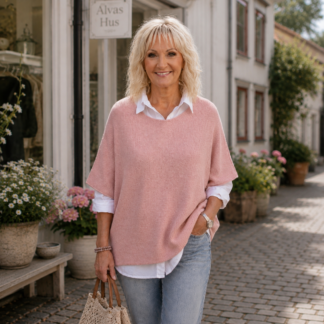 Nessa poncho knit - old pink