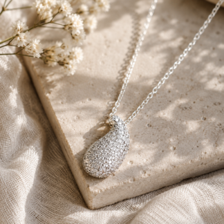 Drop neck - glitter silver