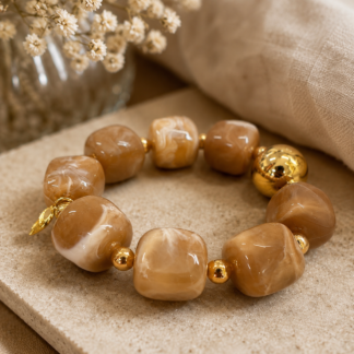Square acrylic bracelet - chocolate swirl