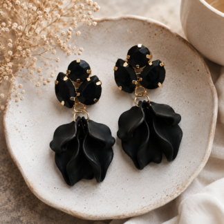 Flake bling ear - black