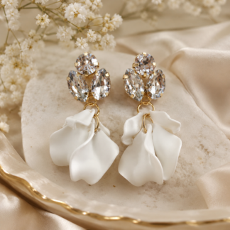 Flake bling ear - white