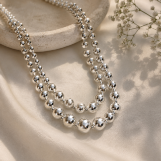 Bead neck - silver