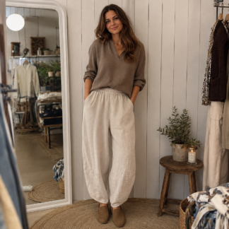Barrel pant - sand