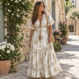Maja dress - green/sand