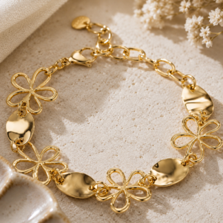 Flower bracelet - gold