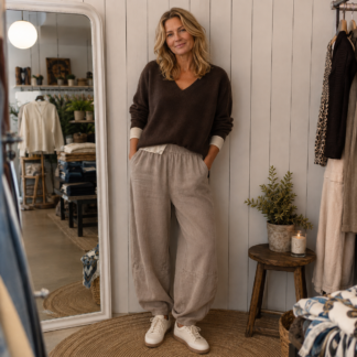 Barrel pant - taupe