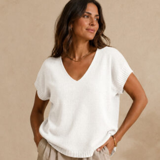 Knit vest - offwhite