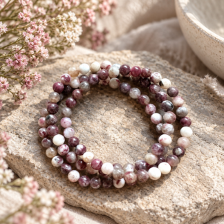 Armband - rosa turmalin 6 mm
