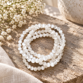 Armband - selenit peach 6 mm