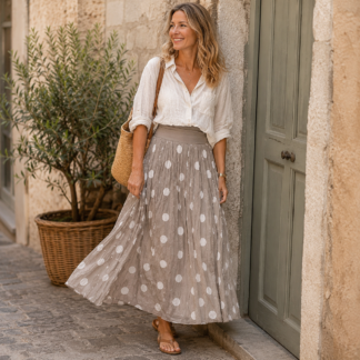 Dot skirt - taupe