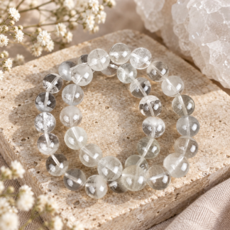 Armband - bergkristall half bowl 12 mm
