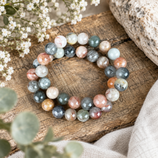Armband - lodolit färgmix 11 mm