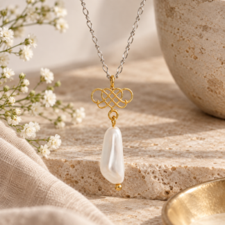 Signature pearl neck - silver