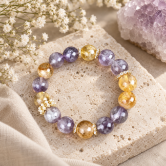 Armband - ametist/citrin diy