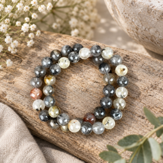 Armband - lodolit mörk 10 mm