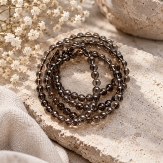 Armband - rökkvarts 7 mm