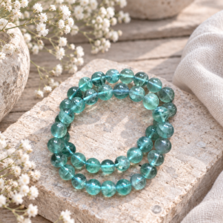 Armband - grön fluorit 10 mm