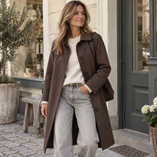 Trenchcoat long - chocolate