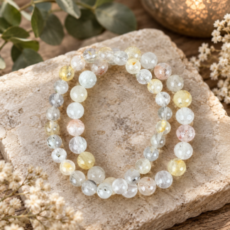 Armband - bergkristall med pyrit