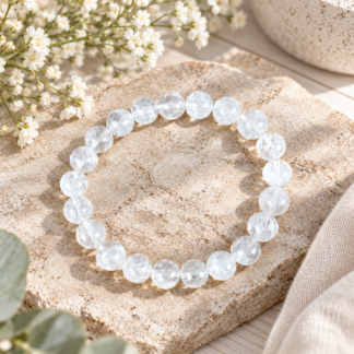 Armband - bergkristall med pyrit 9 mm