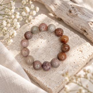 Armband A22 - rosa korallfossil