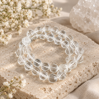 Armband - bergkristall facetterad 10 mm