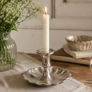 Ljusstake - vågig silver
