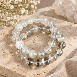 Armband - bergkristall half bowl 13 mm